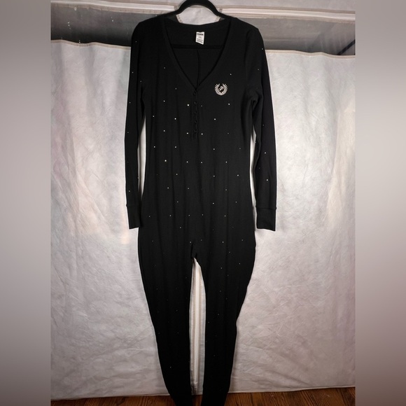 NWOT PINK VICTORIA’S SECRET THERMAL LONG BLING ONESIE SIZE LARGE - Picture 2 of 6
